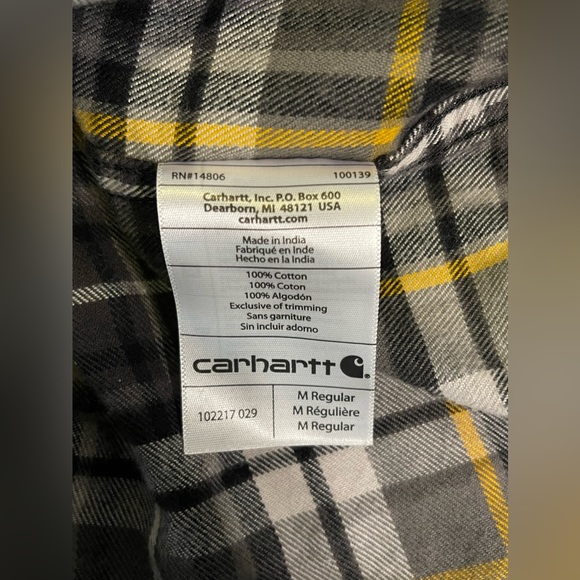 Carhartt Relaxed Fit Men's Plaid Long Sleeve Shirt Size M 100% Cotton - Picture 6 of 7